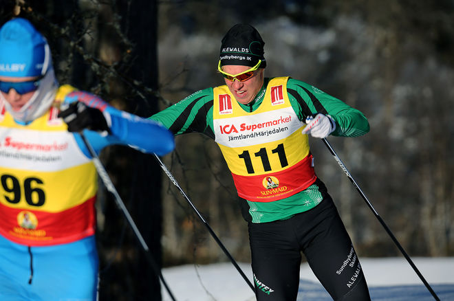 AXEL AFLODAL, Sundbyberg trivs i Bruksvallarna. Nu vann han herrjuniorernas sprinttävling. Foto/rights: KJELL-ERIK KRISTIANSEN/sweski.com