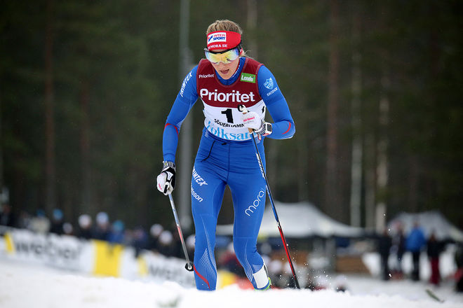 STINA NILSSON stod distansen hela vägen och vann den klassiska sprinten i Gällivare. Det gav viktigt självförtroende inför nästa helgs världscuppremiär i Finland. Foto/rights: MARCELA HAVLOVA/KEK-photo