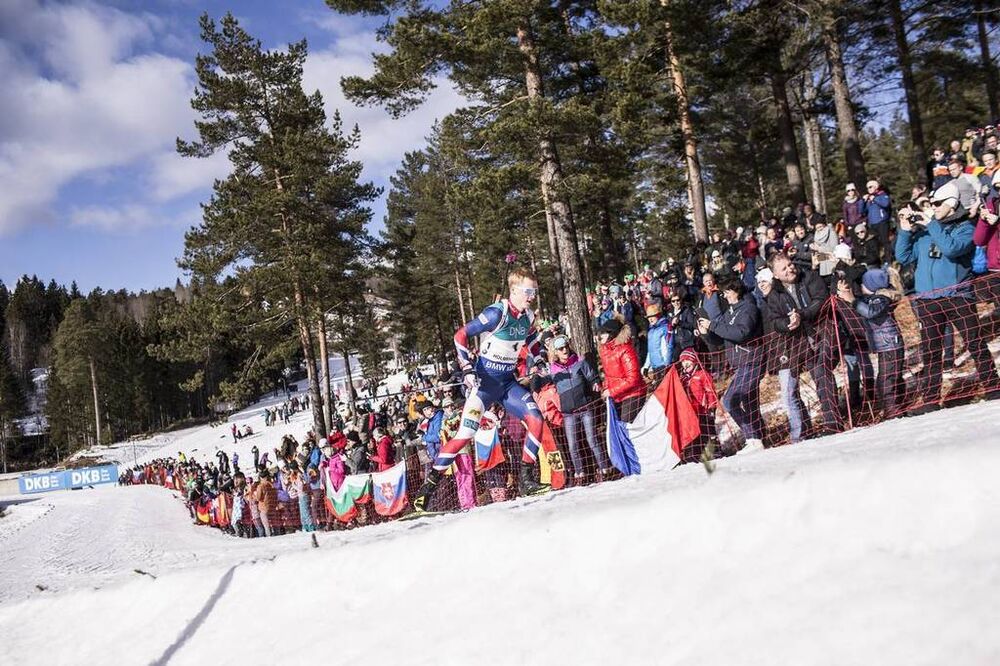 18.03.2017, Oslo, Norway (NOR):Johannes Thingnes Boe (NOR) -  IBU world cup biathlon, pursuit men, Oslo (NOR). www.nordicfocus.com. © Manzoni/NordicFocus. Every downloaded picture is fee-liable.