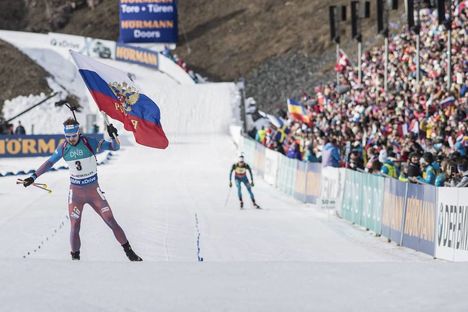 NordicFocus 18.03.2017, Oslo, Norway (NOR):Anton Shipulin (RUS), Anton Shipulin (RUS) - IBU world cup biathlon, pursuit men, Oslo (NOR). www.nordicfocus.com. © Manzoni/NordicFocus. Every downloaded picture is fee-liable.