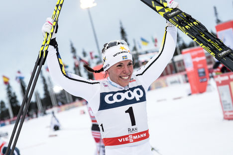 NordicFocus 26.11.2017, Ruka, Finland (FIN):Charlotte Kalla (SWE) - FIS world cup cross-country, pursuit women, Ruka (FIN). www.nordicfocus.com. © Modica/NordicFocus. Every downloaded picture is fee-liable.
