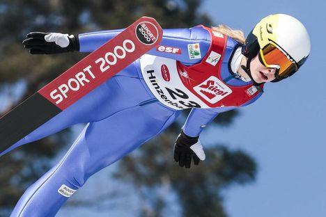 NordicFocus 04.02.2017, Hinzenbach, Austria (AUT):Lucile Morat (FRA) - FIS world cup ski jumping ladies, individual HS94, Hinzenbach (AUT). www.nordicfocus.com. © Modica/NordicFocus. Every downloaded picture is fee-liable.