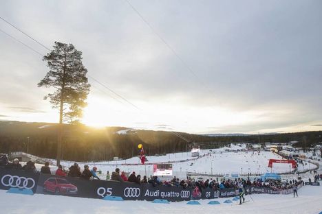 NordicFocus 04.12.2016, Lillehammer, Norway (NOR): View of the stadium during sunset - FIS world cup cross-country, pursuit women, Lillehammer (NOR). www.nordicfocus.com. © Modica/NordicFocus. Every downloaded picture is fee-liable.