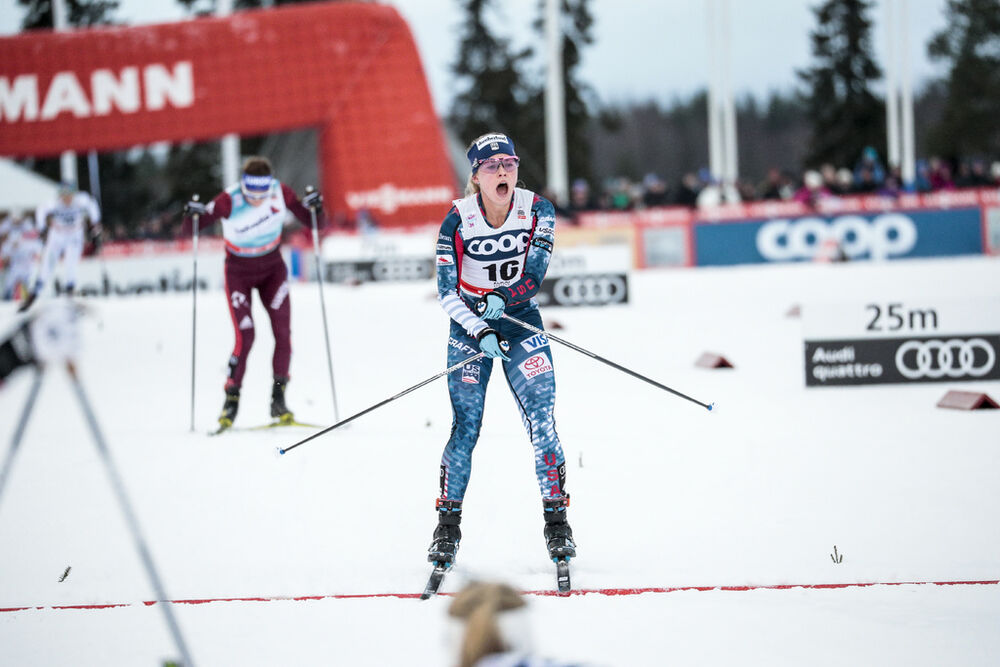 26.11.2017, Ruka, Finland (FIN):Jessica Diggins (USA) - FIS world cup cross-country, pursuit women, Ruka (FIN). www.nordicfocus.com. © Modica/NordicFocus. Every downloaded picture is fee-liable.
