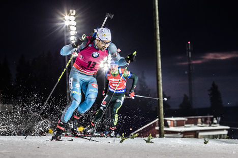 NordicFocus 02.12.2017, Oestersund, Sweden, (SWE):Martin Fourcade (FRA) - IBU world cup biathlon, sprint men, Oestersund (SWE). www.nordicfocus.com. © Manzoni/NordicFocus. Every downloaded picture is fee-liable.