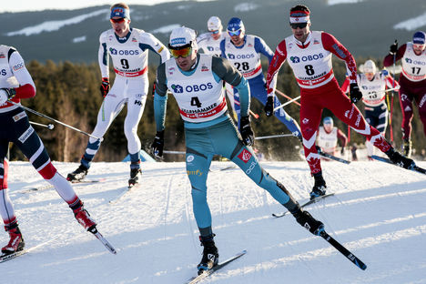 NordicFocus 03.12.2017, Lillehammer, Norway (NOR):Maurice Manificat (FRA), Iivo Niskanen (FIN), Alex Harvey (CAN), (l-r) - FIS world cup cross-country, skiathlon men, Lillehammer (NOR). www.nordicfocus.com. © Modica/NordicFocus. Every downloaded picture is fee-lia
