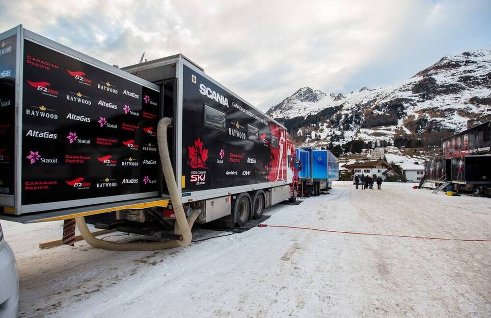 14.12.2013, Davos, Switzerland (SUI): canadian wax truck- FIS world cup cross-country, training, Davos (SUI). www.nordicfocus.com. © Laiho/NordicFocus. Every downloaded picture is fee-liable.