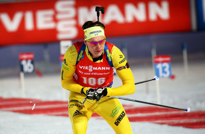 MARTIN PONSIULOMA åkte slutsträckan i det svenska laget som var 5:a i den mixade stafetten i IBU-cupen i schweiziska Lenzerheide. Foto/rights: MARCELA HAVLOVA/KEK-stock