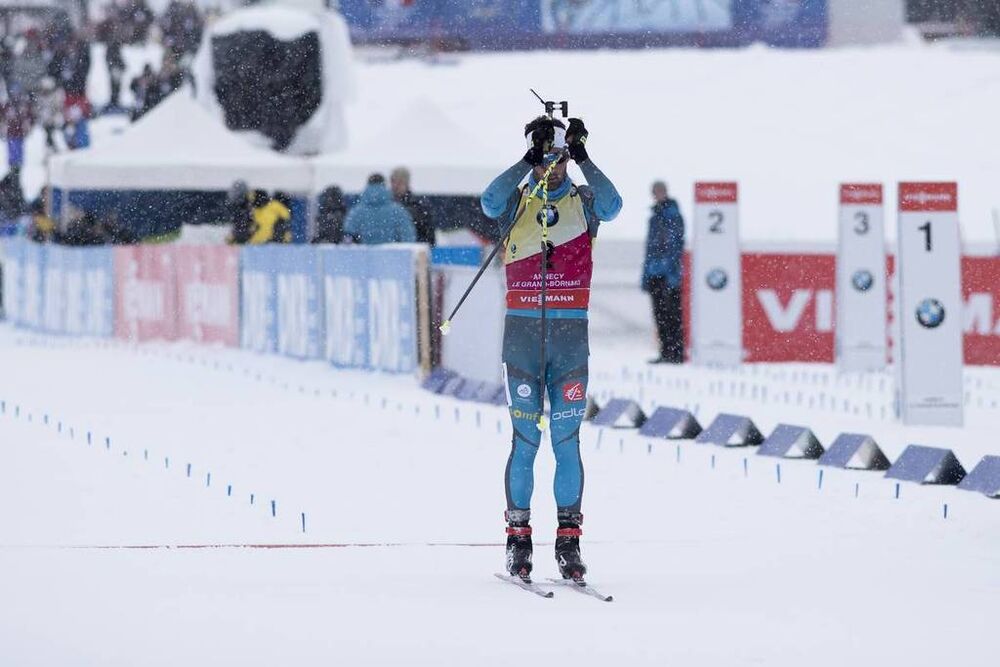 16.12.2017, Annecy-Le Grand Bornand, France (FRA):Martin Fourcade (FRA) -  IBU world cup biathlon, pursuit men, Annecy-Le Grand Bornand (FRA). www.nordicfocus.com. © Manzoni/NordicFocus. Every downloaded picture is fee-liable.
