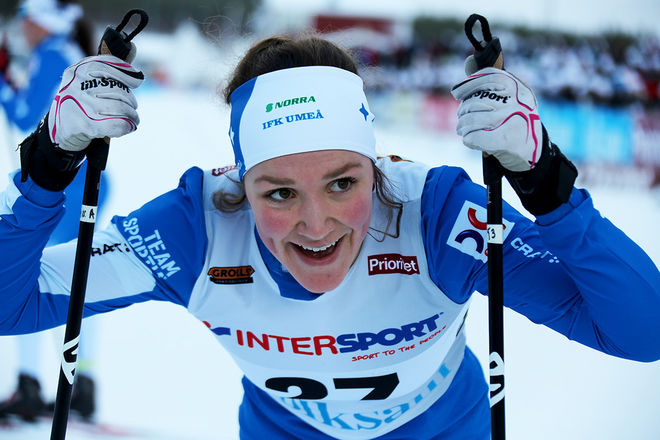 MOA LUNDGREN, IFK Umeå har dom lägsta FIS-punkterna i sprint av samtliga junioråkare i hela världen. Hon är ett rejält medaljhopp inför JVM i Schweiz i slutet av januari. Foto/rights: KJELL-ERIK KRISTIASEN/KEK-stock