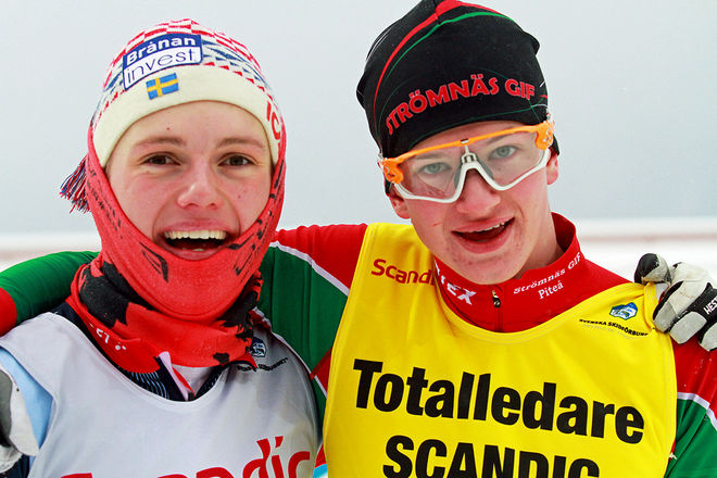 PÅL JONSSON, Strömnäs (th) vann finalen i H17-18 i Östersund före Ossian Rosenberg, Åsarna. Foto: THORD ERIC NILSSON