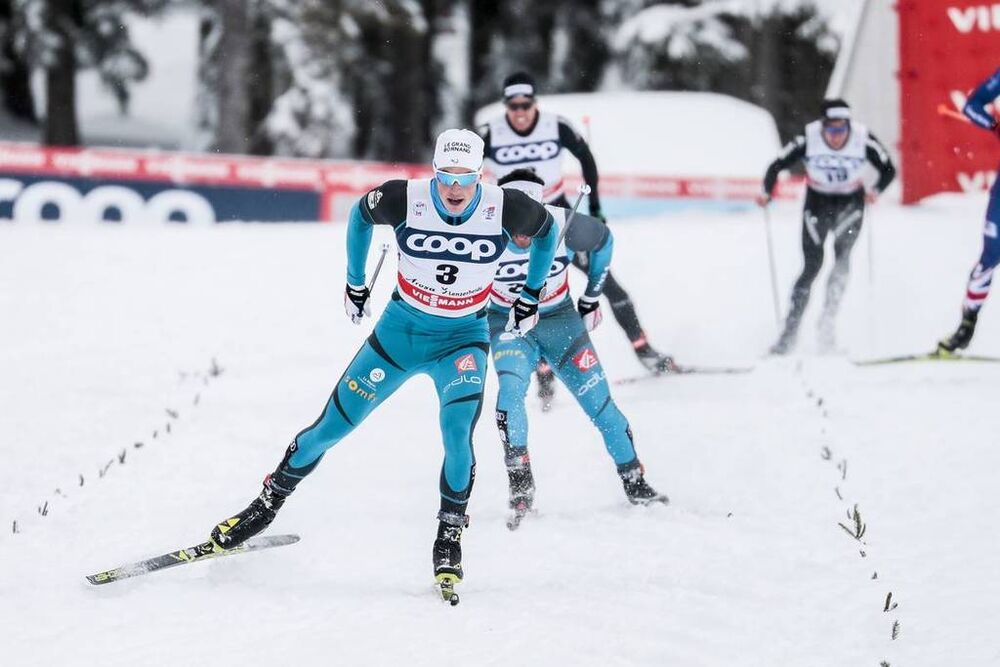 30.12.2017, Lenzerheide, Switzerland (SUI):Lucas Chanavat (FRA) - FIS world cup cross-country, tour de ski, individual sprint, Lenzerheide (SUI). www.nordicfocus.com. © Modica/NordicFocus. Every downloaded picture is fee-liable.