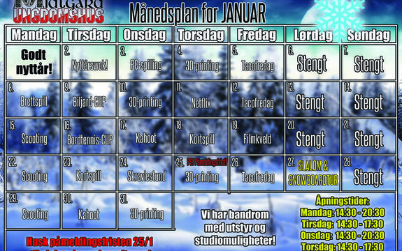 Månedsplan januar 2018 Midtgard