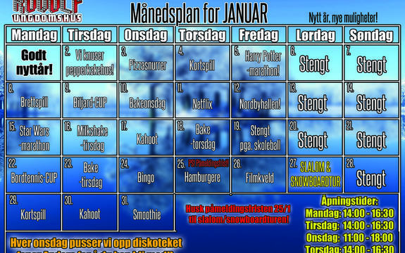 Månedsplan januar 2018 Rudolf