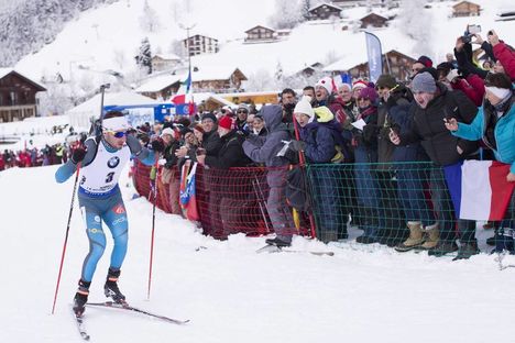 NordicFocus 15.12.2017, Annecy-Le Grand Bornand, France (FRA):Jean Guillaume Beatrix (FRA) - IBU world cup biathlon, sprint men, Annecy-Le Grand Bornand (FRA). www.nordicfocus.com. © Manzoni/NordicFocus. Every downloaded picture is fee-liable.