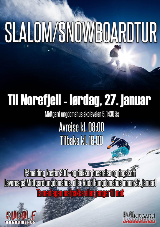 Slalom og snowboardtur til Norefjell