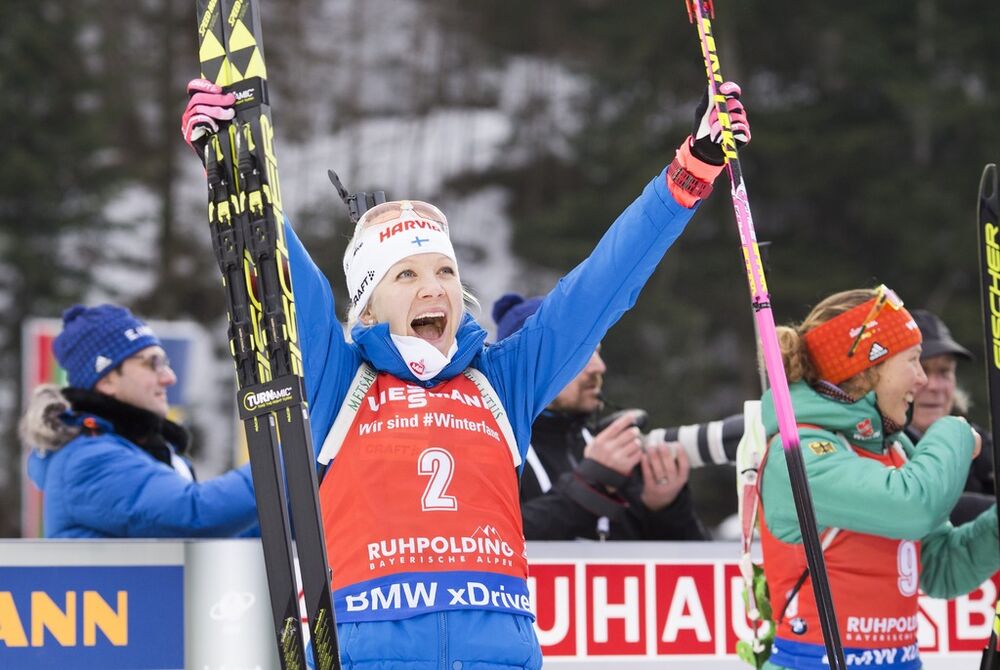 14.01.2018, Ruhpolding, Germany (GER):Kaisa Makarainen (FIN) -  IBU world cup biathlon, mass women, Ruhpolding (GER). www.nordicfocus.com. © Manzoni/NordicFocus. Every downloaded picture is fee-liable.