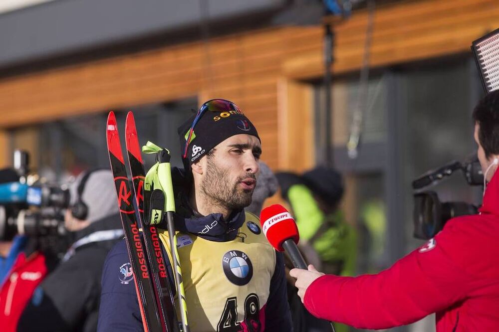 19.01.2018, Antholz, Italy (ITA):Martin Fourcade (FRA) -  IBU world cup biathlon, sprint men, Antholz (ITA). www.nordicfocus.com. © Manzoni/NordicFocus. Every downloaded picture is fee-liable.