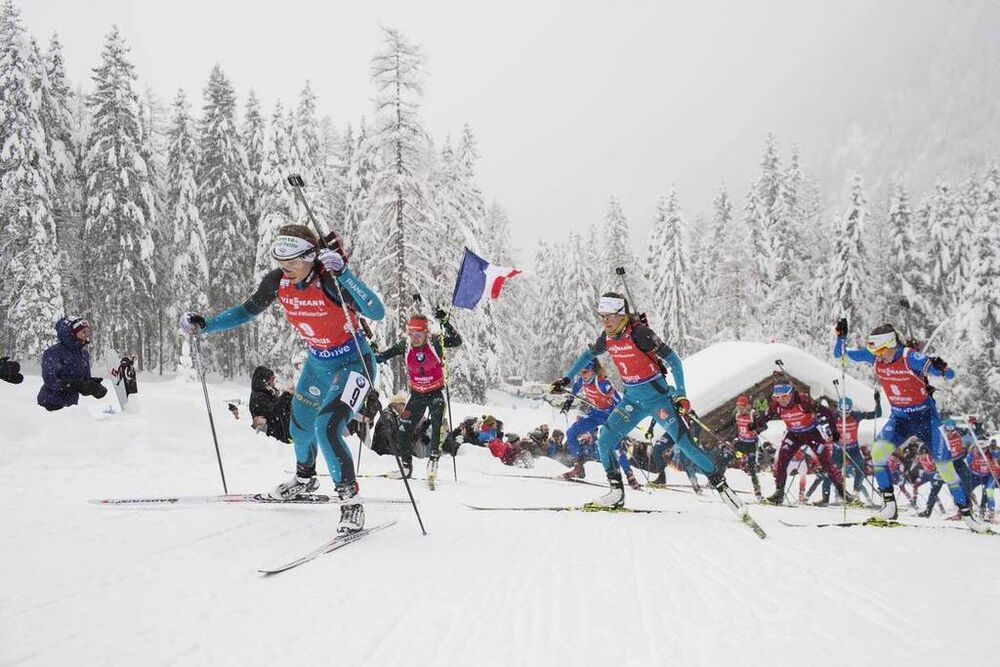 21.01.2018, Antholz, Italy (ITA):Anais Bescond (FRA) -  IBU world cup biathlon, mass women, Antholz (ITA). www.nordicfocus.com. © Manzoni/NordicFocus. Every downloaded picture is fee-liable.