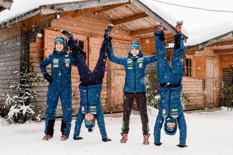NordicFocus 16.12.2017, Hinterzarten, Germany (GER):Ursa Bogataj (SLO), Nika Kriznar (SLO), Spela Rogelj (SLO), Ema Klinec (SLO) - FIS world cup ski jumping ladies, team HS108, Hinterzarten (GER). www.nordicfocus.com. © Tumashov/NordicFocus. Every downloaded pictur