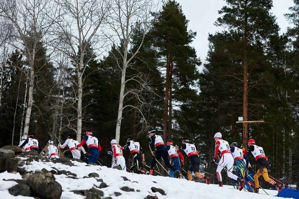 21.02.2015, Falun, Sweden (SWE): the top group in the first uphill- FIS nordic world ski championships, cross-country, skiathlon men, Falun (SWE). www.nordicfocus.com. © NordicFocus. Every downloaded picture is fee-liable.