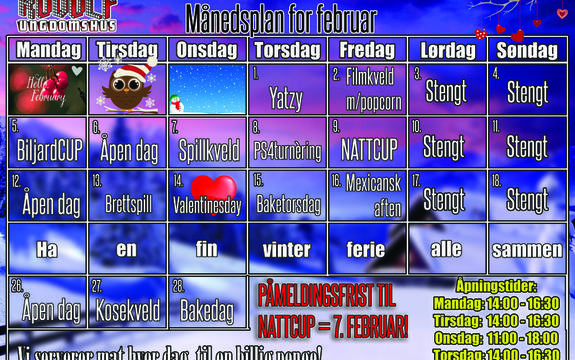 Måndsplan 2018 februar RUDOLF plakat