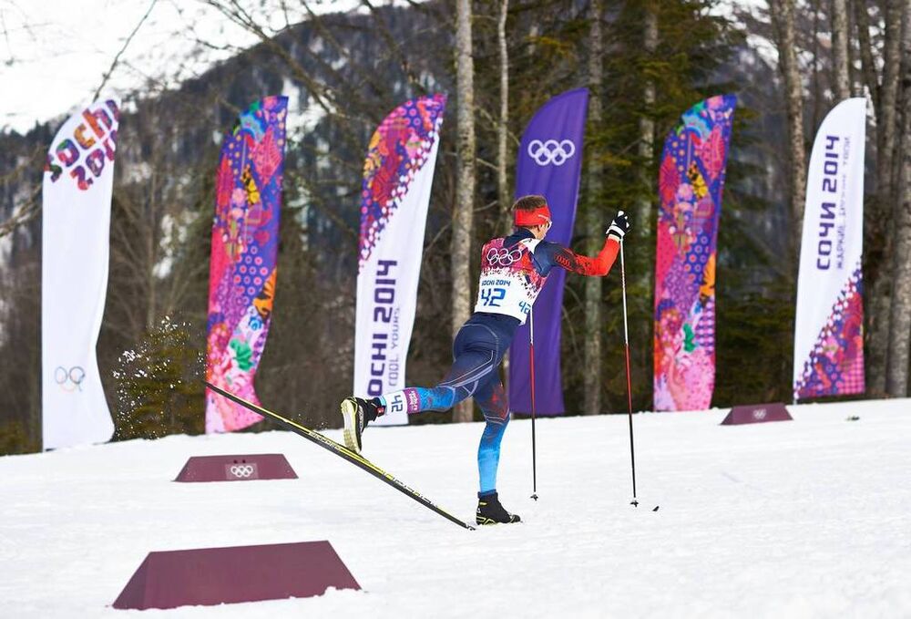 14.02.2014, Sochi, Russia (RUS): Stanislav Volzhentsev (RUS)- XXII. Olympic Winter Games Sochi 2014, cross-country, 15km men, Sochi (RUS). www.nordicfocus.com. © NordicFocus. Every downloaded picture is fee-liable.