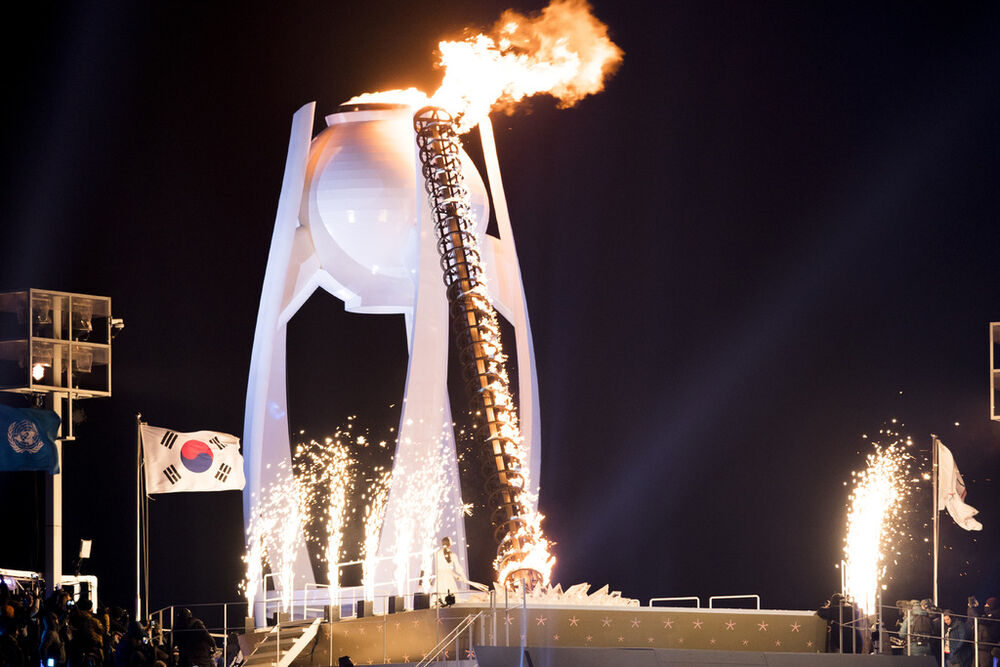 09.02.2018, Pyeongchang, Korea (KOR):Event Feature: the Olympic Flame is on - XXIII. Olympic Winter Games Pyeongchang 2018, opening ceremony, Pyeongchang (KOR). www.nordicfocus.com. © Manzoni/NordicFocus. Every downloaded picture is fee-liable.