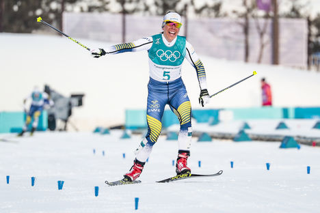 NordicFocus 10.02.2018, Pyeongchang, Korea (KOR):Charlotte Kalla (SWE) - XXIII. Olympic Winter Games Pyeongchang 2018, cross-country, skiathlon women, Pyeongchang (KOR). www.nordicfocus.com. © Modica/NordicFocus. Every downloaded picture is fee-liable.