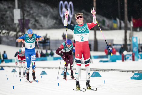 NordicFocus 13.02.2018, Pyeongchang, Korea (KOR):Johannes Hoesflot Klaebo (NOR) - XXIII. Olympic Winter Games Pyeongchang 2018, cross-country, individual sprint, Pyeongchang (KOR). www.nordicfocus.com. © Modica/NordicFocus. Every downloaded picture is fee-liable.