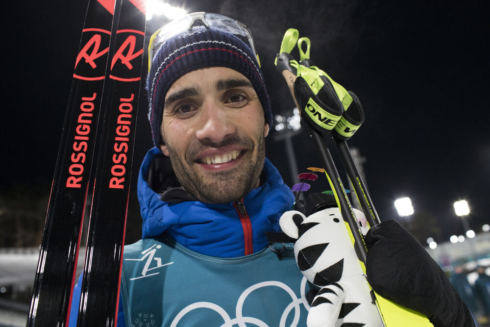 12.02.2018, Pyeongchang, Korea (KOR):Martin Fourcade (FRA) - XXIII. Olympic Winter Games Pyeongchang 2018, biathlon, pursuit men, Pyeongchang (KOR). www.nordicfocus.com. © Manzoni/NordicFocus. Every downloaded picture is fee-liable.