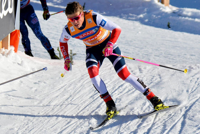 JOHANNES HØSFLOT KLÆBO har gjort allt möjligt utom att åka skidor efter OS. Men formen har han fortfarande och han vann prologen i Lahtis. Foto: ROLF ZETTERBERG
