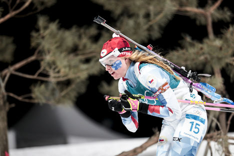 NordicFocus 12.02.2018, Pyeongchang, Korea (KOR):Marketa Davidova (CZE) - XXIII. Olympic Winter Games Pyeongchang 2018, biathlon, pursuit women, Pyeongchang (KOR). www.nordicfocus.com. © Modica/NordicFocus. Every downloaded picture is fee-liable.