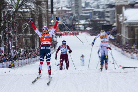 NordicFocus 07.03.2018, Drammen, Norway (NOR):Maiken Caspersen Falla (NOR) - FIS world cup cross-country, individual sprint, Drammen (NOR). www.nordicfocus.com. © Thibaut/NordicFocus. Every downloaded picture is fee-liable.