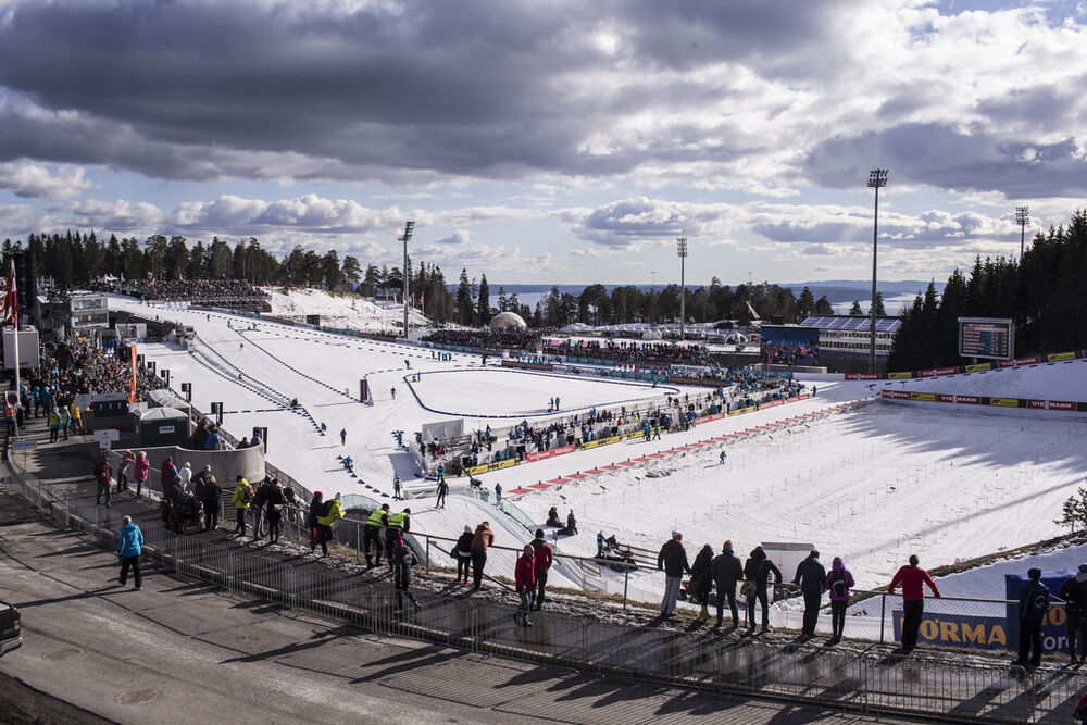 18.03.2017, Oslo, Norway (NOR):Event Feature: Overview over the Holmenkollen Ski Stadium -  IBU world cup biathlon, pursuit men, Oslo (NOR). www.nordicfocus.com. © Manzoni/NordicFocus. Every downloaded picture is fee-liable.