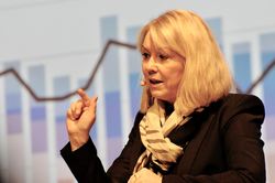 Monica Mæland, Kommunal- og moderniseringsminister. Under åpningen av KLP kommunekonferansen. Foto: Torbjørn Vinje