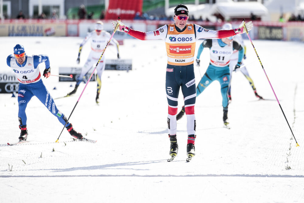 16.03.2018, Falun Sweden (SWE):Johannes Hoesflot Klaebo (NOR) - FIS world cup cross-country, individual sprint, Falun (SWE). www.nordicfocus.com. © Modica/NordicFocus. Every downloaded picture is fee-liable.