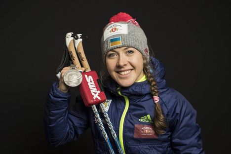 NordicFocus 17.02.2017, Hochfilzen, Austria (AUT):Yuliia Dzhima (UKR) - IBU world championships biathlon, medals, Hochfilzen (AUT). www.nordicfocus.com. © NordicFocus. Every downloaded picture is fee-liable.