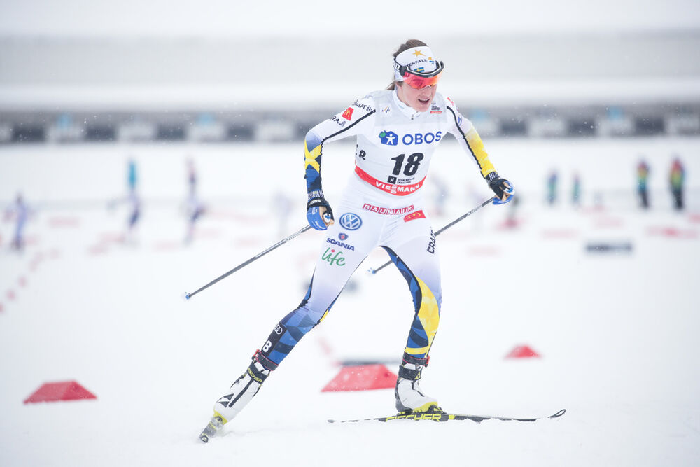 11.03.2018, Oslo, Norway (NOR):Ebba Andersson (SWE) - FIS world cup cross-country, mass women, Oslo (NOR). www.nordicfocus.com. © Modica/NordicFocus. Every downloaded picture is fee-liable.