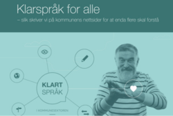 Forsiden av veilederen om klarspråk for nettsider i kommunene. Illustrasjon: KS
