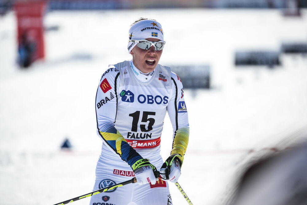 17.03.2018, Falun Sweden (SWE):Charlotte Kalla (SWE) - FIS world cup cross-country, mass women, Falun (SWE). www.nordicfocus.com. © Modica/NordicFocus. Every downloaded picture is fee-liable.