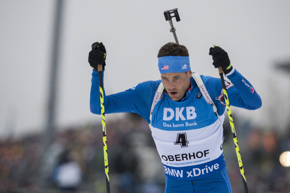 06.01.2018, Oberhof, Germany (GER):Tim Burke (USA) -  IBU world cup biathlon, pursuit men, Oberhof (GER). www.nordicfocus.com. © Manzoni/NordicFocus. Every downloaded picture is fee-liable.