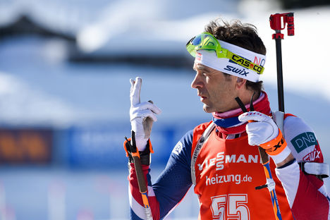 NordicFocus 11.02.2017, Hochfilzen, Austria (AUT):Ole Einar Bjoerndalen (NOR) - IBU world championships biathlon, sprint men, Hochfilzen (AUT). www.nordicfocus.com. © NordicFocus. Every downloaded picture is fee-liable.