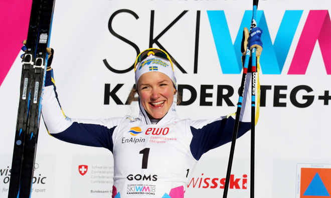 MOA LUNDGREN, IFK Umeå jublar efter JVM-guldet i sprint i vintras. Hon är en av flera stora talanger i Sverige nu som heter Moa. Här reder vi ut vem som är vem. Foto/rights: KJELL-ERIK KRISTIANSEN/KEK-stock