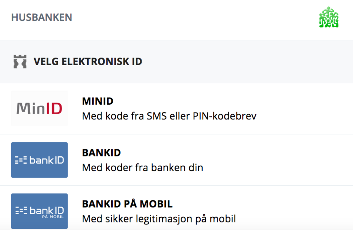 Sikker identifikasjon ved innlogging til tjenesten.