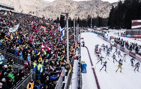 NordicFocus 12.01.2018, Ruhpolding, Germany (GER):Lars Helge Birkeland (NOR), Torstein Stenersen (SWE), Thomas Bormolini (ITA), Erik Lesser (GER), Simon Desthieux (FRA), Alexey Volkov (RUS), Serafin Wiestner (SUI), Artem Pryma (UKR), Krasimir Anev (BUL), Christian G
