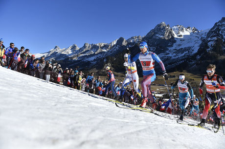 NordicFocus 18.12.2016, La Clusaz, France (FRA):Evgeniy Belov (RUS), Jean Marc Gaillard (FRA), Didrik Toenseth (NOR) - FIS world cup cross-country, 4x7.5km men, La Clusaz (FRA). www.nordicfocus.com. © Thibaut/NordicFocus. Every downloaded picture is fee-liable.