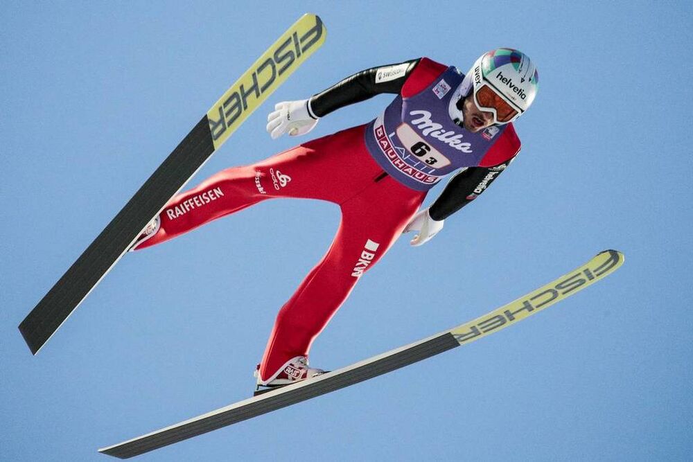 03.03.2018, Lahti, Finland (FIN):Killian Peier (SUI) - FIS world cup ski jumping, team HS130, Lahti (FIN). www.nordicfocus.com. © Modica/NordicFocus. Every downloaded picture is fee-liable.