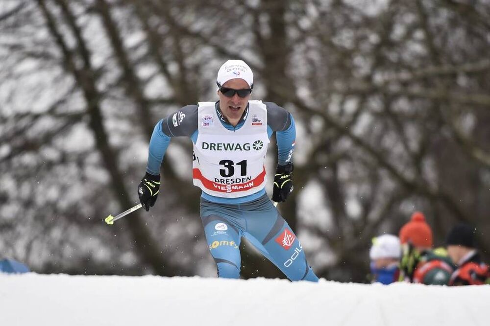 13.01.2018, Dresden, Germany (GER):Paul Goalabre (FRA) - FIS world cup cross-country, individual sprint, Dresden (GER). www.nordicfocus.com. © Thibaut/NordicFocus. Every downloaded picture is fee-liable.