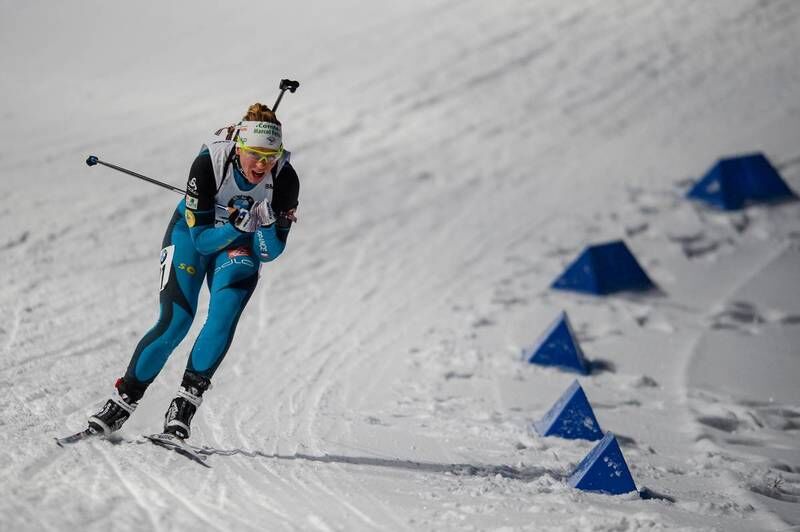 23.03.2018, Tyumen, Russia (RUS):Anais Bescond (FRA) - IBU world cup biathlon, sprint women, Tyumen (RUS). www.nordicfocus.com. © Tumashov/NordicFocus. Every downloaded picture is fee-liable.